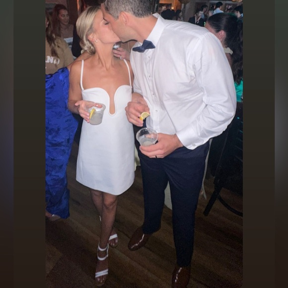 White mini Brant Alexis dress- worn once. Perfect condition and dry cleaned. - Picture 2 of 2